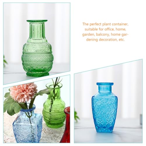 Jarrones de cristal vintage en pack de 2 para centros de mesa elegantes 6