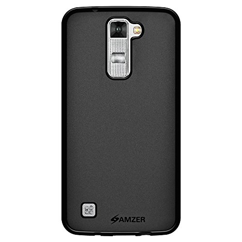AMZER Pudding TPU Skin Fit Case Cover Skin for LG K7, LG Tribute 5 LS675 - Retail Packaging - Black