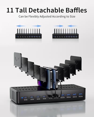 Dywcdnice 100W 10-Port USB-C/USB-A Charging Station with 10 Cables — view 5