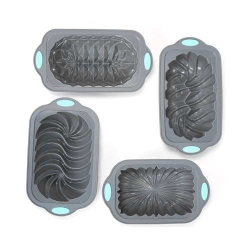 Kdouehg Juego de 4 Moldes Antiadherentes para Horno de Cocina, Moldes para Pan y Tostadas, para Pan de Plátano, Pan de Sándwich, Bizcocho y Pastel de Carne