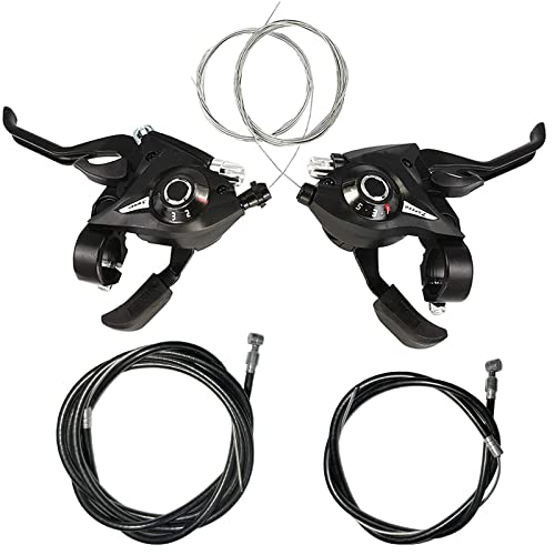 Lomodo 4 Pieces Bicycle Brake Accessories Including 2 X Ef51-7 3X7 21 Speed Brake Shift Levers With Inner Cable And 2 X Brake Wire (Front And Rear Brake Cable) For Mountain/ Mtb Bike #TOP30