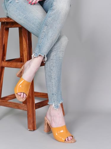 Image of Action Patent Leather Sandals| Pattern| Transparent Block Heel| Ankle Strap Black
