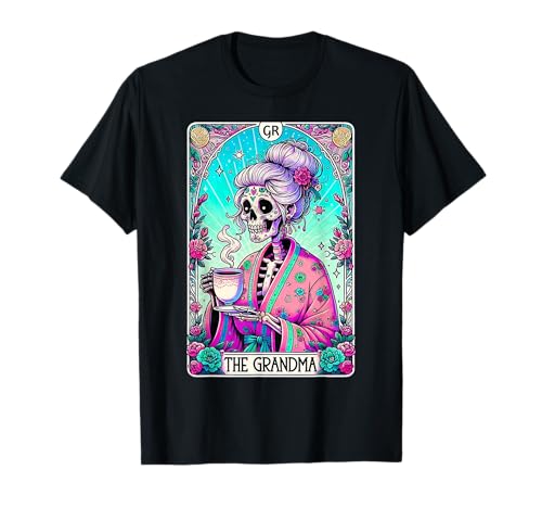 The Grandma Tarot Card Skeleton Mothers Day Witch Mom Skull T-Shirt