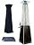 Pyramid Patio Heater - 48,000 BTU Propane Outdoor Heater with Glass Tube, Wheels, Gold Hammered Bronze Finish