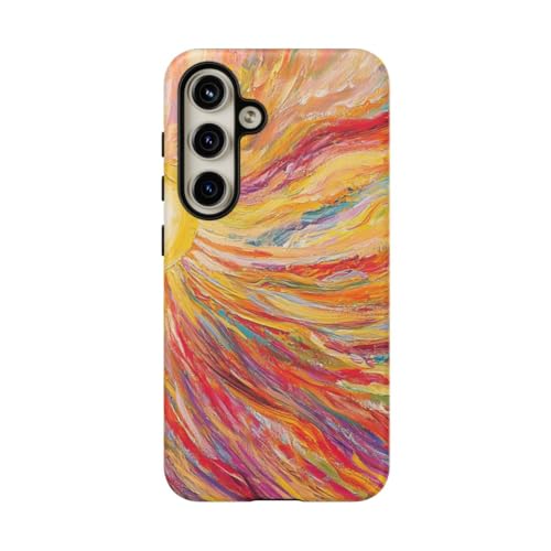 Coque Samsung S24 Jaune rigide mate protection motif Abstrait Radiant