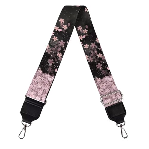 Image of Coldinair Cherry Blossom Purse Straps Replacement Pink Floral Flowers Crossbody Bag Strap Adjustable Wide Guitar Straps for Handbags Luggage Strap