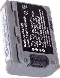 Batterie Type Sony NP-FP50, 7.2V, 750mAh, Li-ION