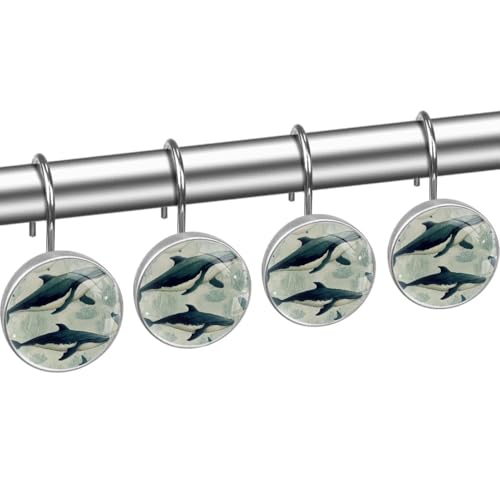 Ganchos de ducha de acero inoxidable decorativos con animales marinos redondos 3