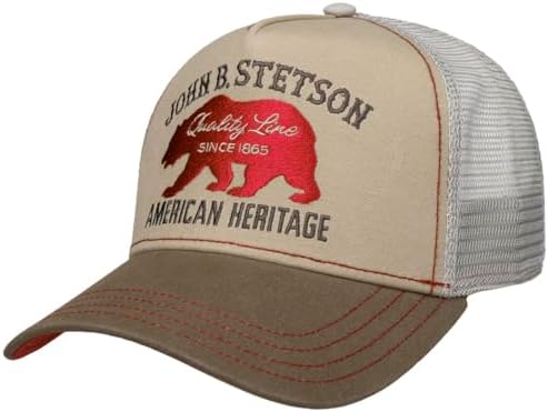 Stetson Dirt Track Racing Trucker Cap Men’s – Made of Cotton – One Size (55-60 cm) – Adjustable mesh Cap – Snapback with airy mesh Panel – Two-Tone Baseball Cap – Summer/Winter