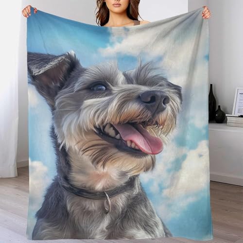 Couverture Schnauzer lit et canapé : jeté de lit microfibre doux pour adulte et enfant - 6