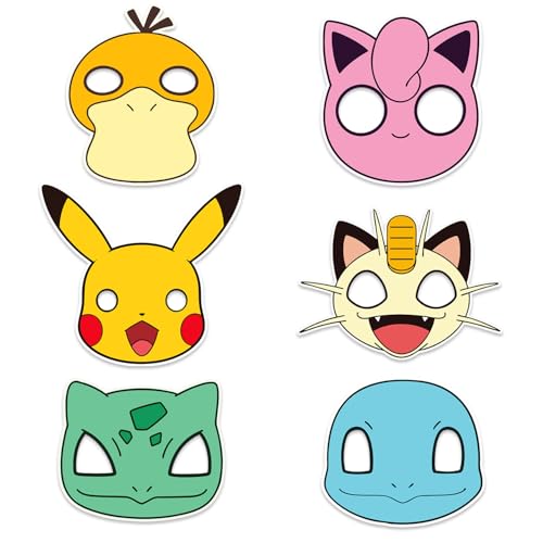 LEQDO 12Pcs Cartoon Masks Party Set: Decorative Masks (Cosplay Style) - Ideal for Cartoon Themed Birthday Parties & Party Gifts