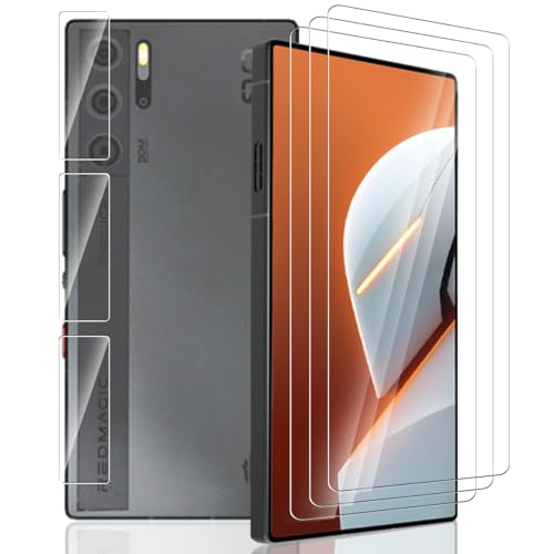 Yieehhow [3+3 Piezas] Protector Pantalla para ZTE Nubia Red Magic 9 Pro Cristal Templado, 9H Dureza Vidrio Templado y Protector Cámara, Sin Burbujas/HD Película Protectora para Red Magic 9 Pro