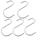 Aexit 80mm Workshop Hooks Home Metal Ball End Hanger S Shape Hook S-Hooks 5 Pcs