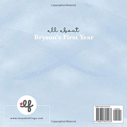 Bryson: All About Baby Bryson's First Year [Personalized Baby Book]