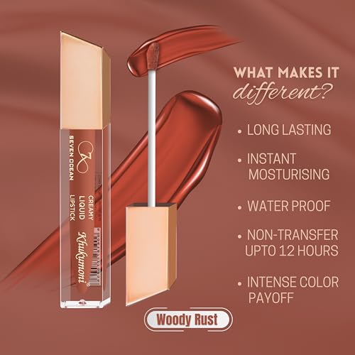 Image of Khukumoni Liquid Lipstick|Woody Rust Shade | Long Lasting Matte Finish | Waterproof & Smudge Proof Lipstick for Women (5ml)