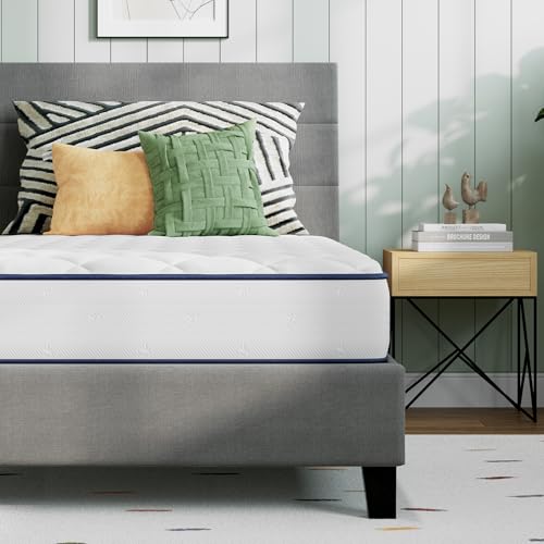 Novill 8 Inch Foam and Spring Hybrid Mattress, Twin Mattress in a Box, Medium Support, CertiPUR-US Certified Foam & Steel Coils, Durable Design, Guest and Youth Bedroom, Eco-Friendly Packaging