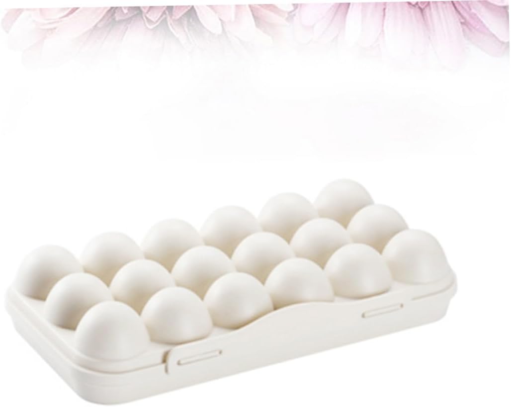 2pcs Stackable Egg Storage Box Portable Collision Refrigerator Container Shatterproof Egg Holder for Camping Kitchen and Fridge Organization Khaki