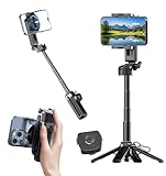 Magnetic Phone Tripod Stand, Portable Mini Selfie Stick for iPhone 16/15/14/13/12 & MagSafe, Aluminum Angle-Adjustable Foldable Strong Magnet Phone Holder, Travel Essentials, Included Metal Ring