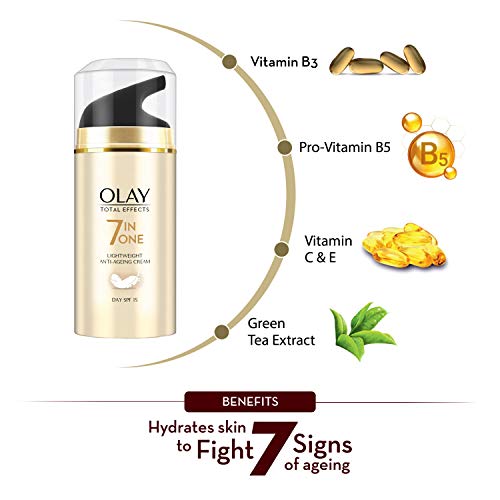 Image of Olay Day Cream Total Effects 7 in 1 Anti-Ageing Lightweight Moisturiser SPF 15, 20g