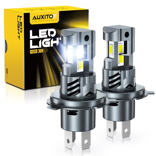 Image of AUXITO H4 9003 HB2 LED Bulbs, 80000 Lumens 1200% Brighter, 6500K Cool White, 3-Side LED Chips, 3-Minute Installation, 60000 Hours Lifespan, 99% Canbus Ready, Plug and Play, Pack of 2