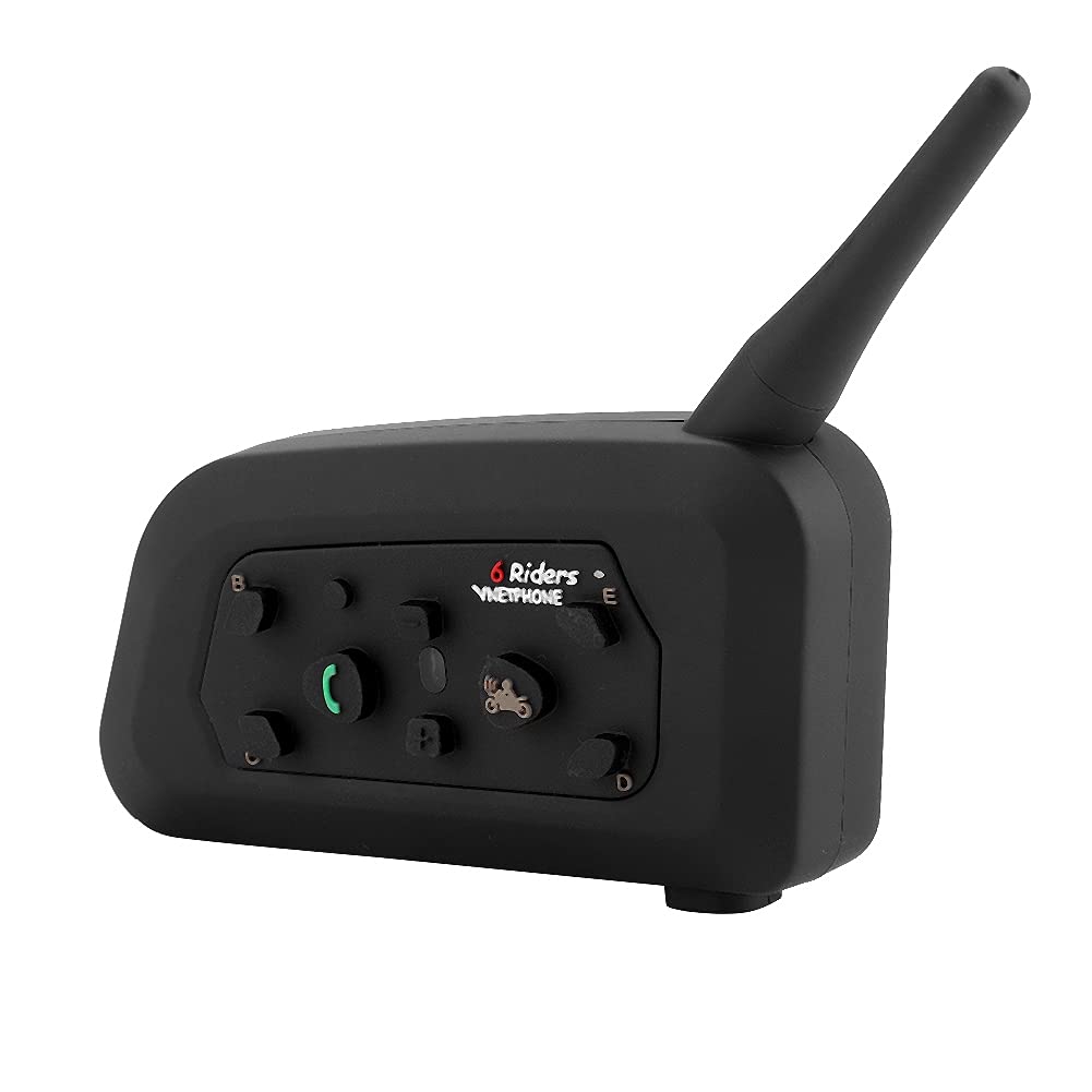 Vnetphone V6-1200 Auriculares Manos Libres inalámbricos para Motocicleta con Bluetooth Intercom para 6 Personas