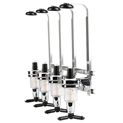 RELOVE Porte-Bouteille Mural, Distributeur Bouteilles Doseur, Aluminium 4 Bouteilles Bar Butler Distributeur Mural Porteur de Boissons Bouteilles Distributeur de...
