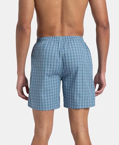 Image of Jockey 1223 Men Super Combed Mercerized Cotton Woven Checkered Boxer Shorts with Side Pocket (Pack of 2, Colors & Prints May Vary)