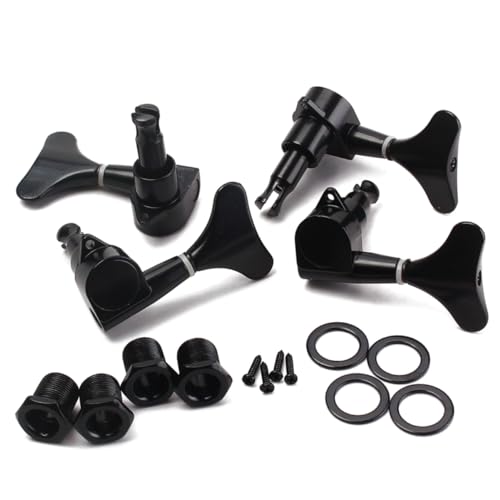 BESPORTBLE 4Pcs Black Sealed Guitar Tuning Pegs Machine Heads Lr with Mounting Screws for Acoustic Electric String Bass Replacement Parts for Improved Sound
