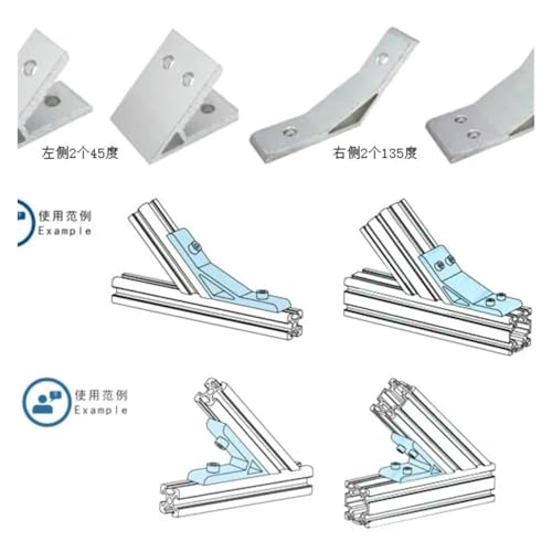 Fixation d'angle à 45° renforcée pour stabiliser un cadre en profilé alu - 5
