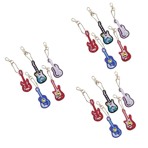 Pendentifs de guitare à peindre NUOBESTY avec perles pour création de porte-clés DIY
