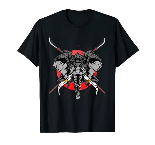 Antiguos samuráis japoneses elefante Naginata aesthetic Camiseta