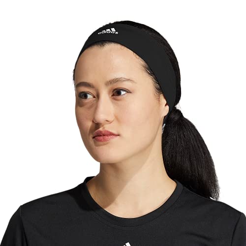 adidas Faixa de cabeça elástica Alphaskin 2.0, preto/branco, tamanho único