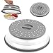 Tapa Microondas, Hillylolly Tapa Microondas Libre BPA, Tapa de Microondas con Asa, Plegable, con Ventilación de Plástico (Gris)