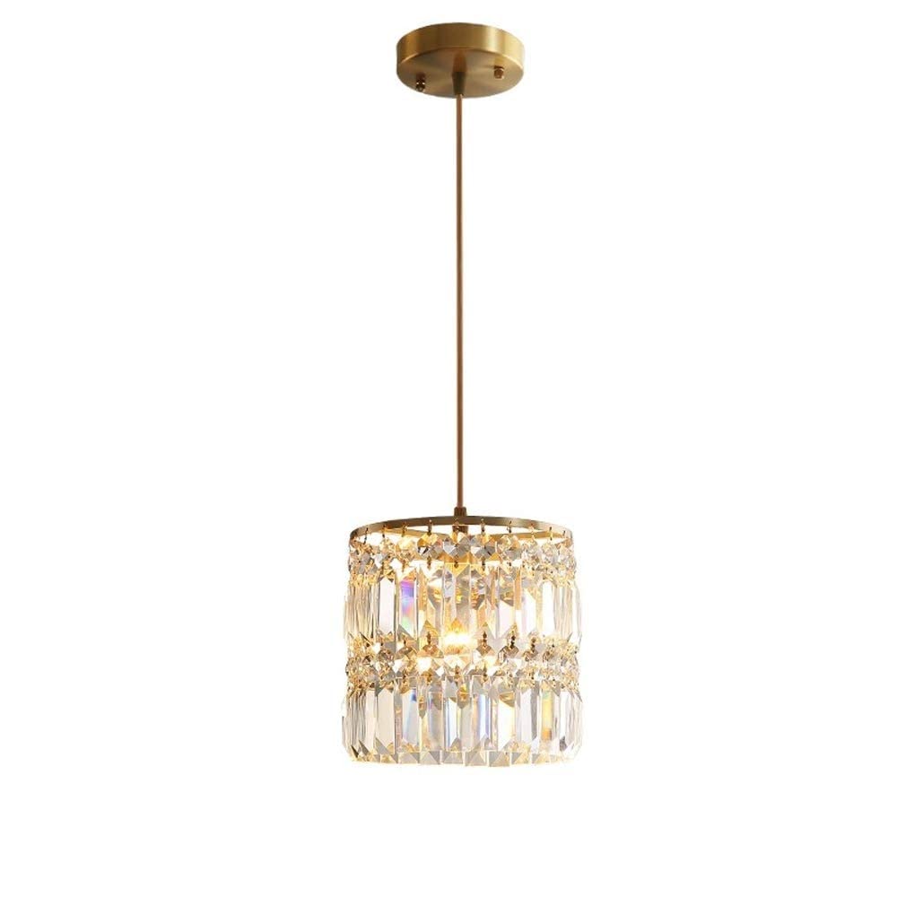 Pojedyncza mosiężna lampa wisząca z przeszyciami Crystal Shade Suspension Lighting, miedziana lampa wisząca sufitowa, Retro Farmhouse Droplight, dekoracyjna oprawa oświetleniowa E27