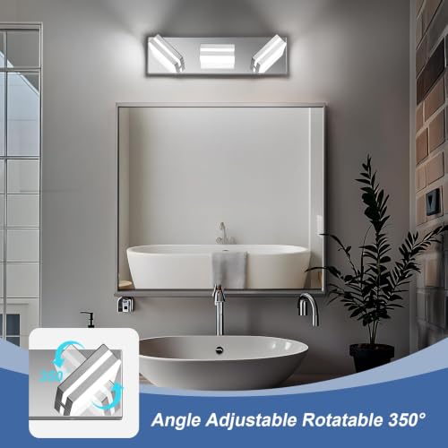Image of Modern LED Stainless Steel Chrome Acrylic Bathroom Lights Fixtures 3-Light
