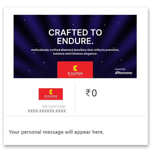 Kalyan Diamond Jewellery Voucher | E-Gift Card | Instant Delivery | Valid for Offline purchases | 1 year Validity