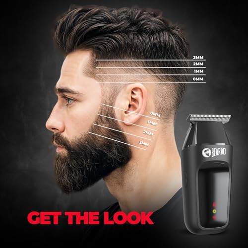 Image of Beardo Apex Go Trimmer for Men - 80-Min Run Time - Powerful 5500 RPM motor - Compact Travel-Friendly Design - Self-Sharpening Blades, 3 Comb Attachments, Type-C Charging, Digital Display | Gift For Brother & Friends