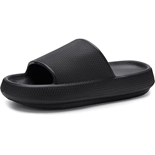 WHITIN Pillow Slippers for Women Non Slip | Cushioned Thick Sole Slides | Quick Drying Bathroom Sandals