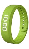 Gosasa Lightweight LED Digital Sport Watch Waterproof Fitness Tracker with Calorie Counter, Pedometer, Vibrating Alarm, USB Rechargeable Silicone Wristband for Men Women (Green)