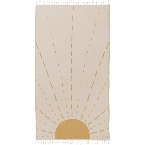 Sand Cloud Turkish Beach Towel - Sand Resistant - 100% Organic Turkish Cotton Yarn - Quick Dry Towel for Beach, Picnic Blanket or Throw - As Seen on Shark Tank - Sunrise