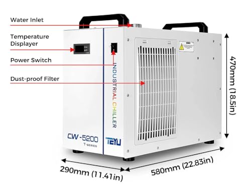 US Stock S&A CW-5200DH Industrial Water Chiller 6L tank and pump