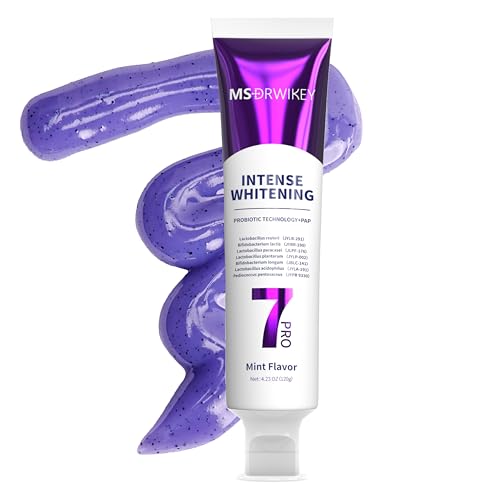 7-Pro Pasta de Dientes Blanqueadora con 7 Probióticos y Fórmula de Gel Morado – Pasta Dental para Blanquear, Cuidar y Fortalecer el Esmalte Dental - 120g