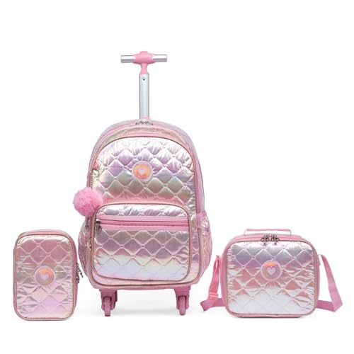 Kit Mochila de Rodinhas Lancheira Térmica Estojo Juvenil Resistente Polo One