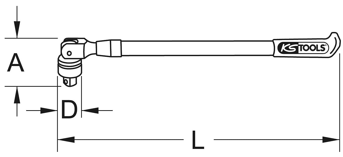 KS Tools 918.1805 Cliquet Téléscopique 610 Mm (24'') - 915 Mm (36'')