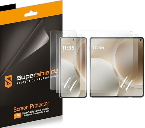 Supershieldz (2 Pack) Designed for Motorola Razr Fold (2 Main Screen and 2 Front Screen) Screen Protector, High Definition Clear Shield (TPU) image 3