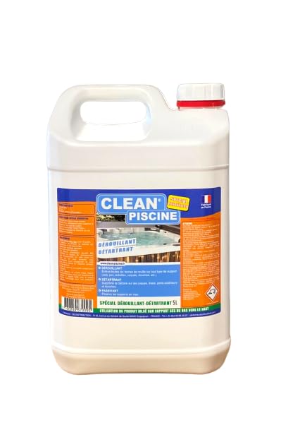 SPÉCIAL DÉROUILLANT/DETARTRANT 5L - Dérouille, détartre, déjaunis Tous Les Supports de Votre Piscine. Supprime la Rouille sur Pierres, margelles ou INOX. Supprime Le calcaire