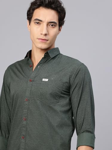 Image of Majestic Man Pure Cotton Slim Fit Printed Casual Shirt for Men