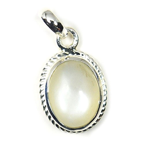 Pendentif pierre de lune ovale argent 925, le cadeau d'anniversaire idéal pour elle
