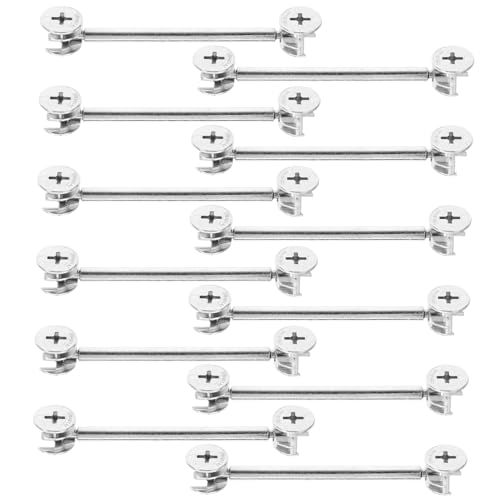 Holibanna Kit 20 Conectores de Leva para Muebles de Metal, Pasadores de Conexión de 48mm y 84mm, Herrajes de Cerradura de Leva para Gabinetes, Accesorio Compacto y Resistente, Suministro