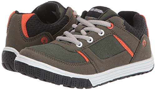 Northside Boy's Finley Sneaker, Olive/Orange, 1 M Us Little Kid #TOP6